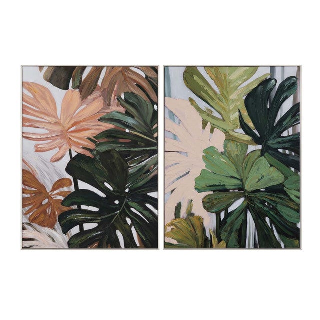 Pinky Palms Wall Art - Set of 2