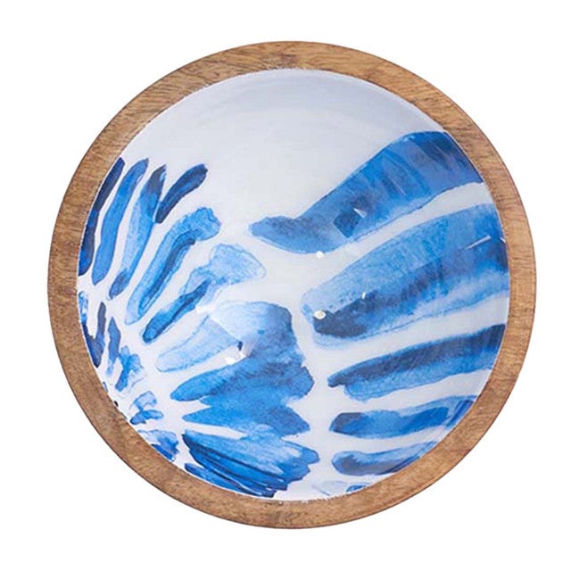 Blue Seashell Wooden Bowl - Small - Set of 4