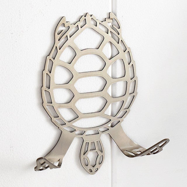 Silver Sea Turtle Double Towel Hook - OUT OF STOCK