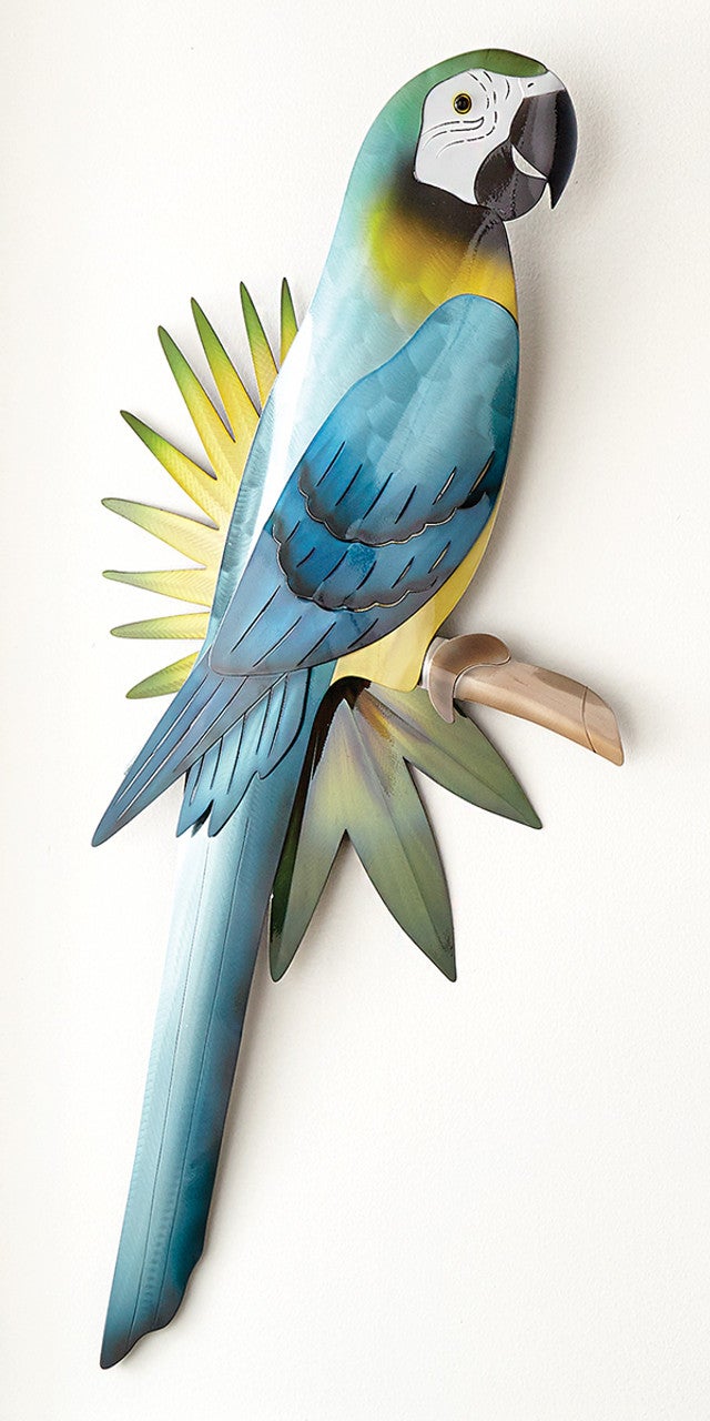 Tropical Parrot Wall Art - Blue