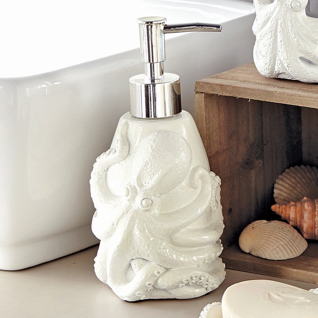 White Octopus Ceramic Lotion Pump