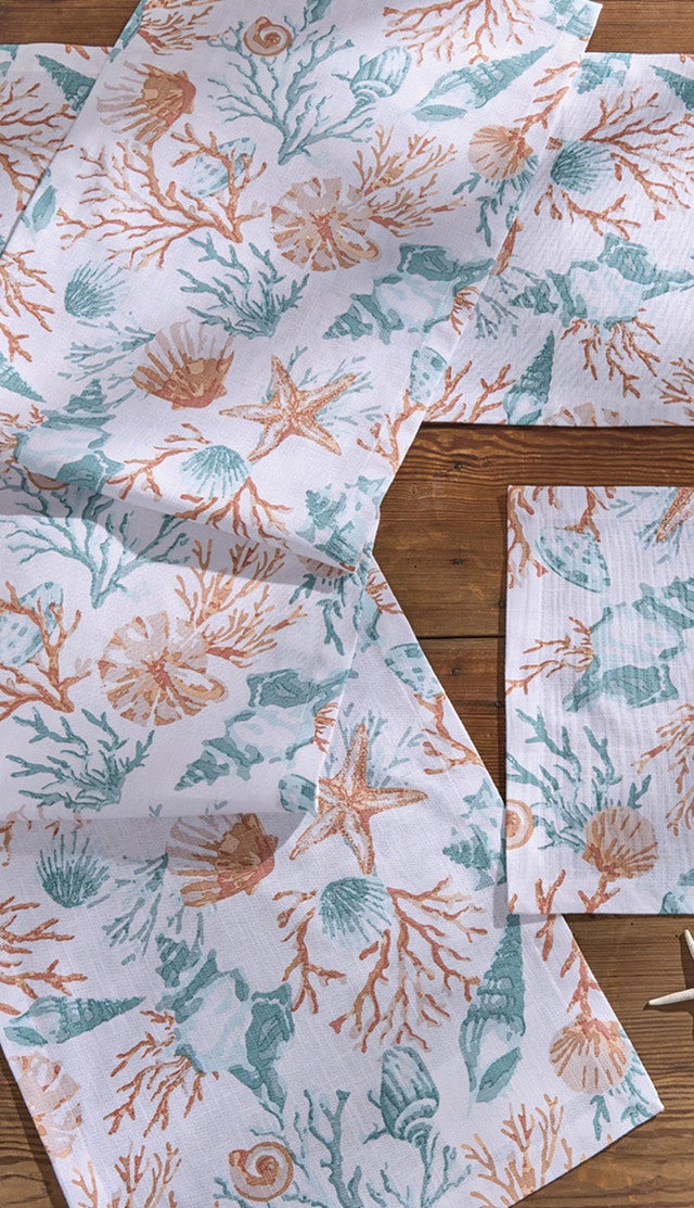 Seashell Garden Table Runner - 72 Inch