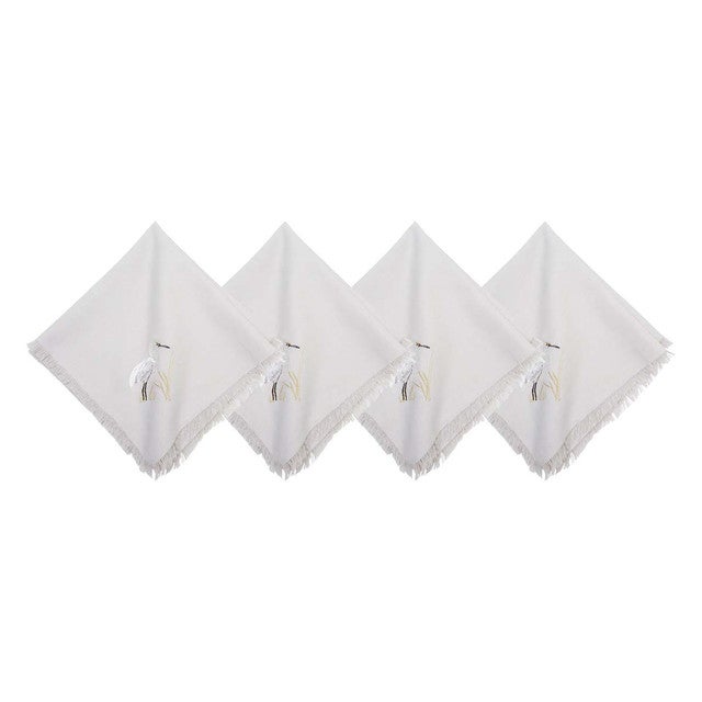 Elegant Egret Napkins - Set of 4