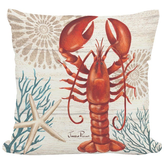 Lobster Seas Indoor/Outdoor Pillow