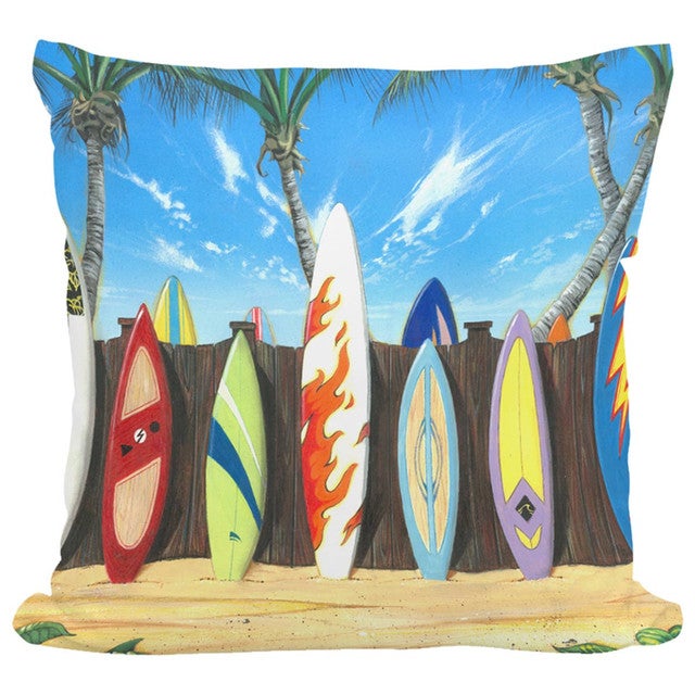 Beachside Surfboards Indoor/Outdoor Pillow