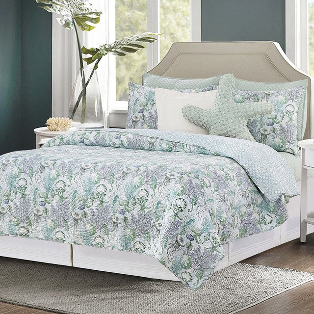 Seascape Coastal Quilt Bed Set - Twin