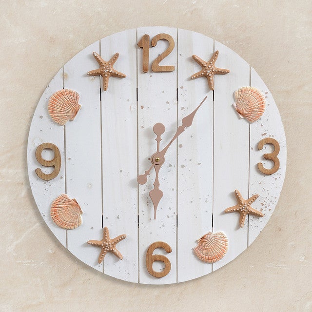 Coastal Tides Seashell Wall Clock