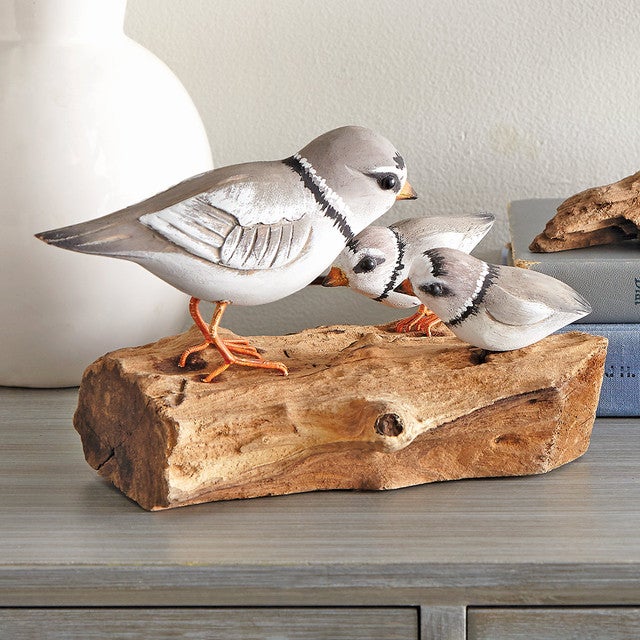 Seashore Bird Family Driftwood Sculpture