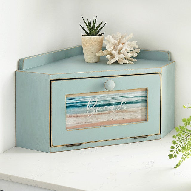 Beach Scene Corner Breadbox