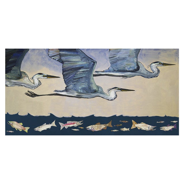 Heron Hunt Canvas Art