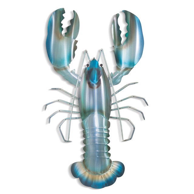 Translucent Blue Lobster Metal Wall Art