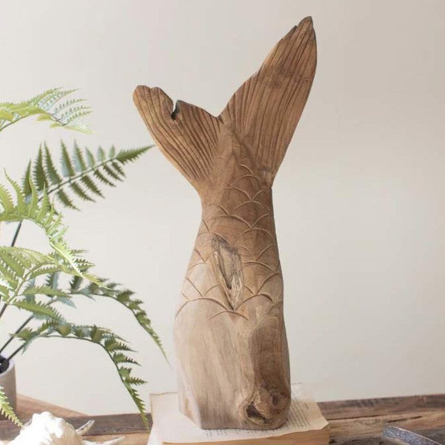Downward Bound Teak Sculpture