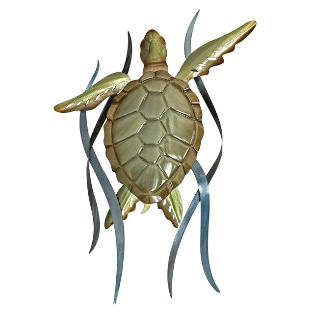 Turtle Amongst Seagrass Metal Wall Art