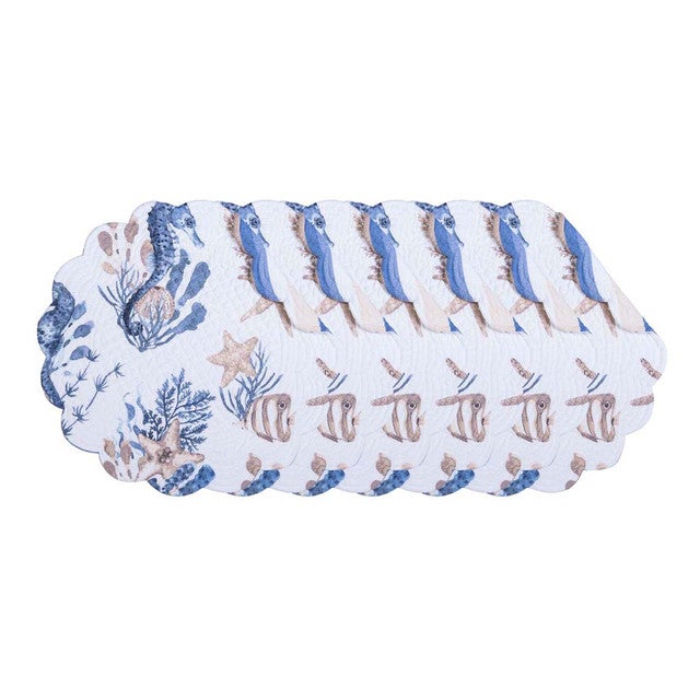 Seaside Seahorse Round Placemats - Set of 6