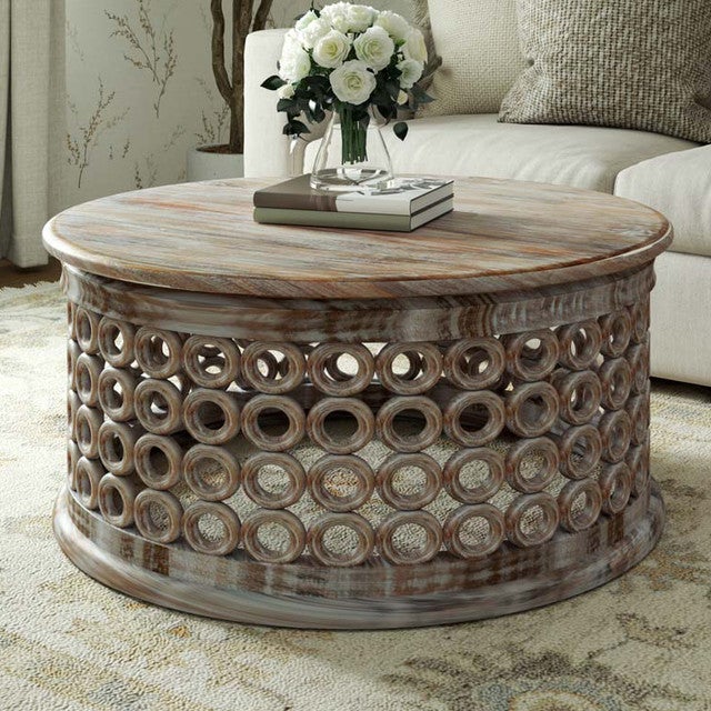 Sunset Stack White Washed Coffee Table - OUT OF STOCK UNTIL 04/09/2026