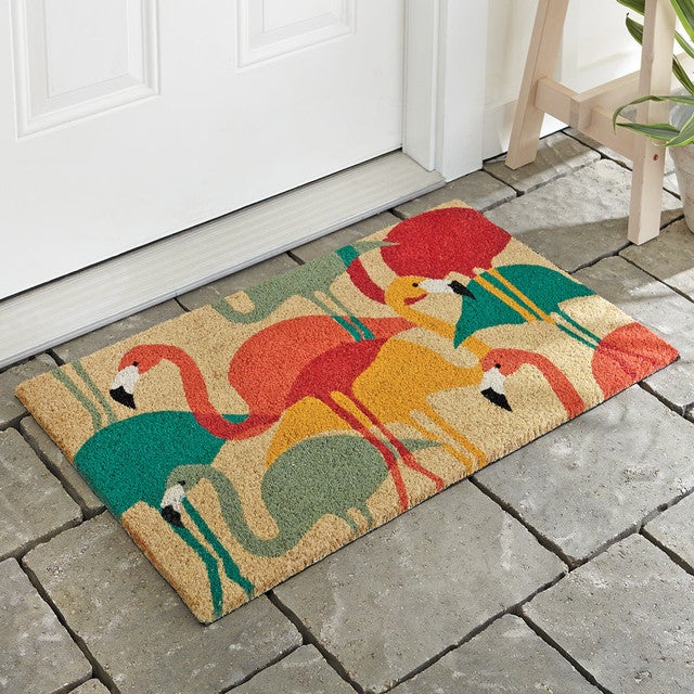 Flamingo Paradise Coir Doormat