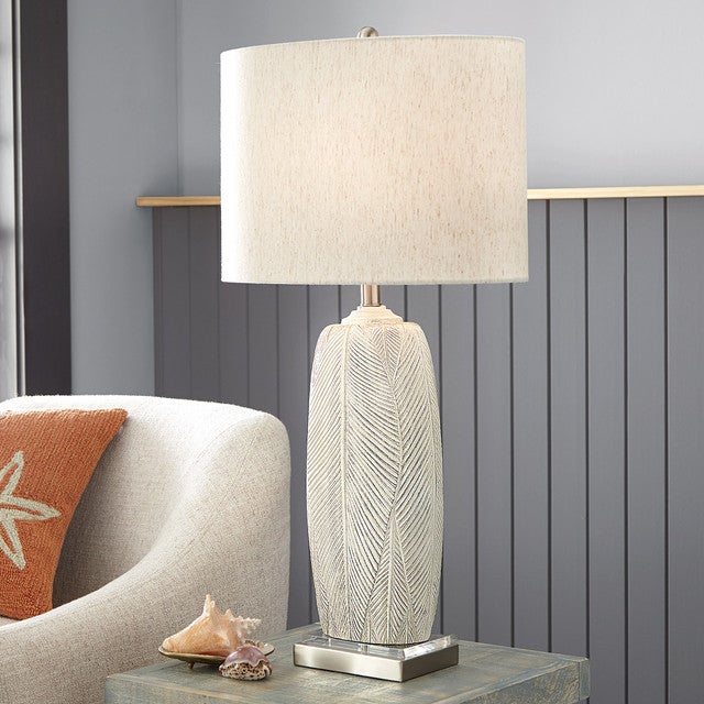 Ivory Palm Leaves Table Lamp