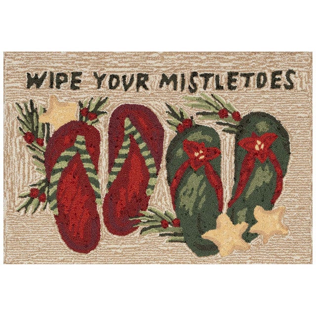 Mistletoes & Footsteps Floor Mat - 20 x 30