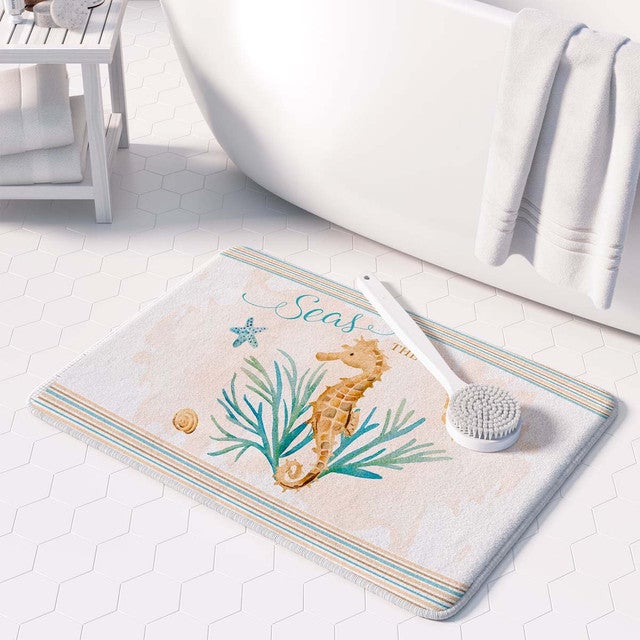 Seas the Day Seahorse Bath Rug