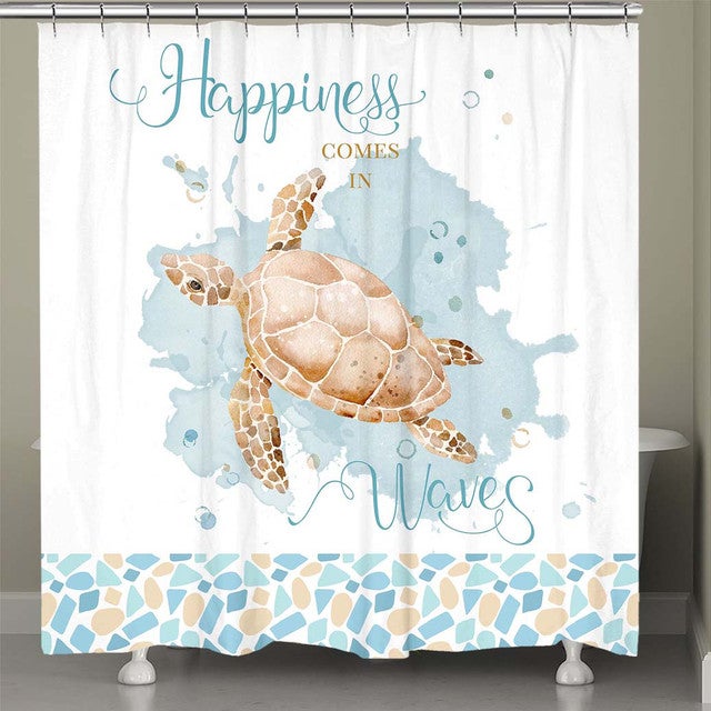 Turtle Happiness Shower Curtain