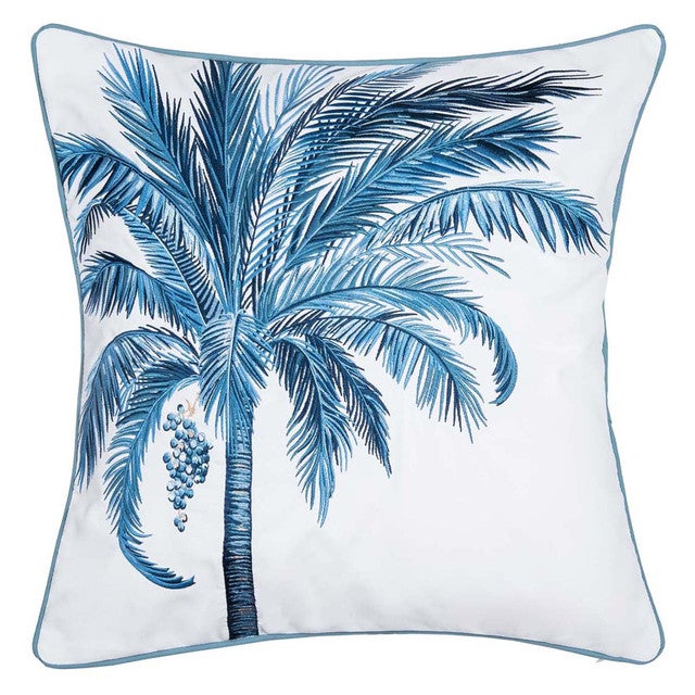 Palm Beach Blues Indoor/Outdoor Pillow - Left Facing