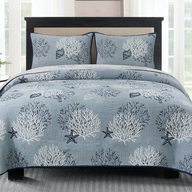 Cottage Coral Jacquard Coverlet - Twin