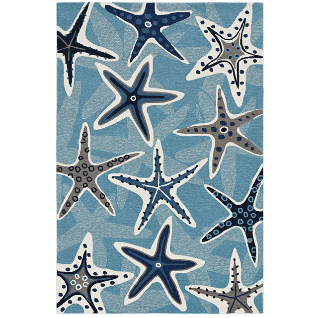 Blue Stars Indoor/Outdoor Rug - 8 x 10