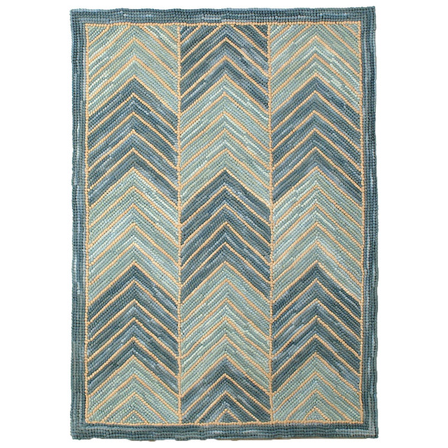 Camp Blue Chevron Rug - 3 x 5