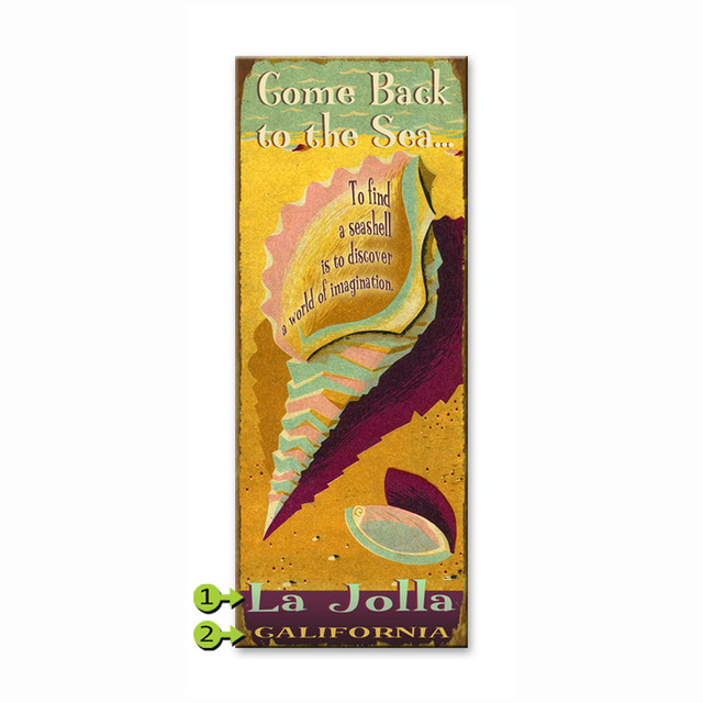 Come Back to the Sea Personalized Sign - 14 x 36