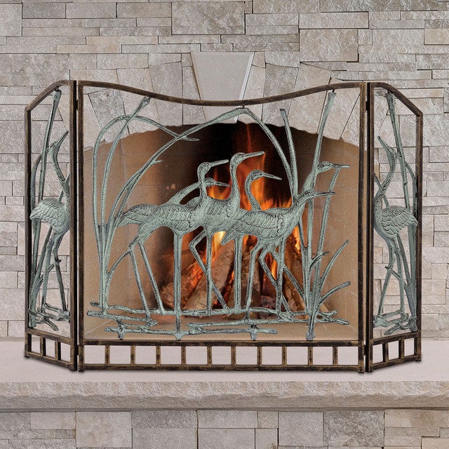 Crane Flock Fireplace Screen- SALE