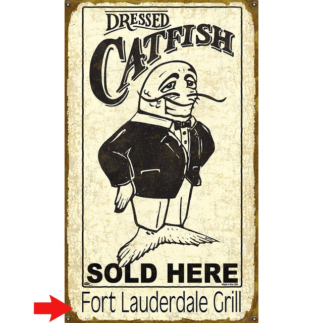 Dressed Catfish Personalized Sign - 14 x 24