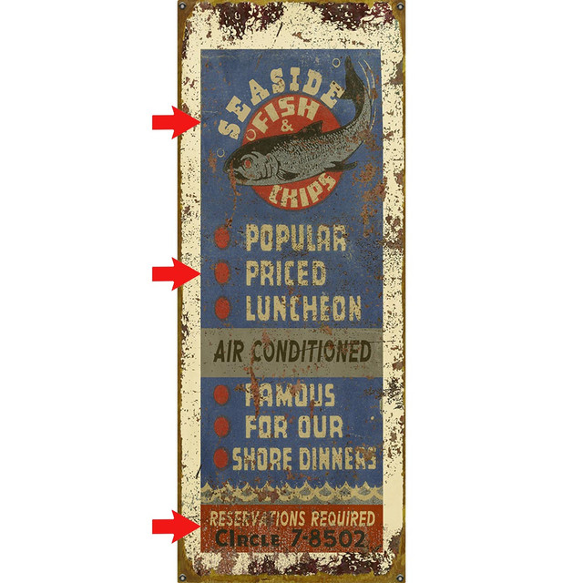 Fish and Chips Personalized Sign - 14 x 36