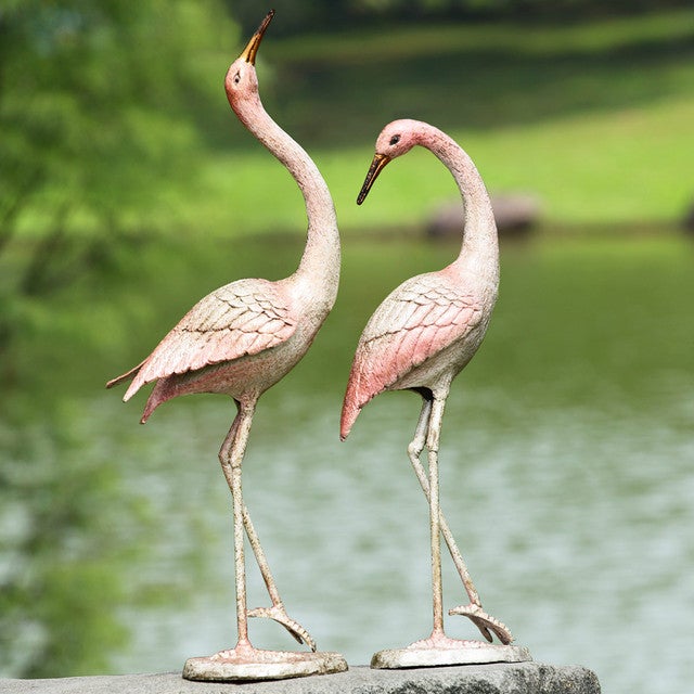 Flamboyant Crane Garden Pair