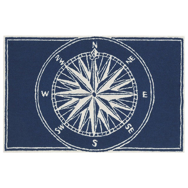 Frontporch Compass Navy Rug - 1 x 2