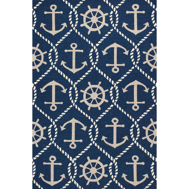Harbor Navy Marina Indoor/Outdoor Rug - 2 x 3
