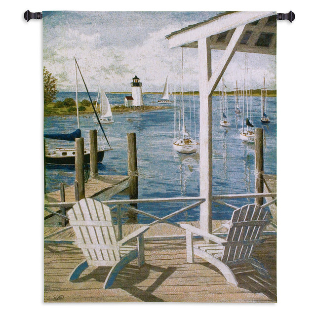 Lighthouse Cove View Wall Tapestry