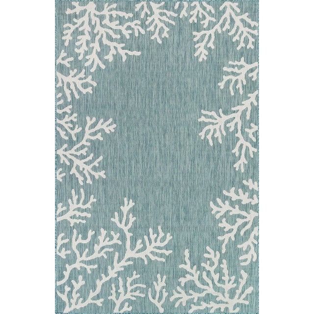 Miami Coral Aqua Indoor/Outdoor Rug - 3 x 5