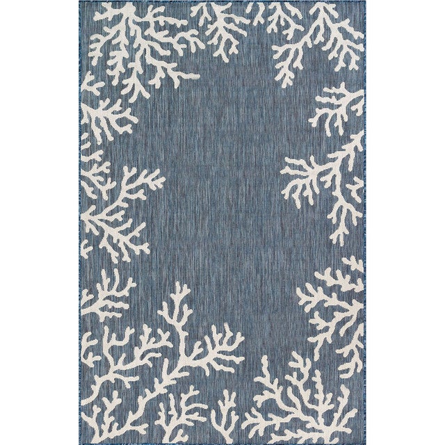 Miami Coral Navy Indoor/Outdoor Rug - 3 x 5