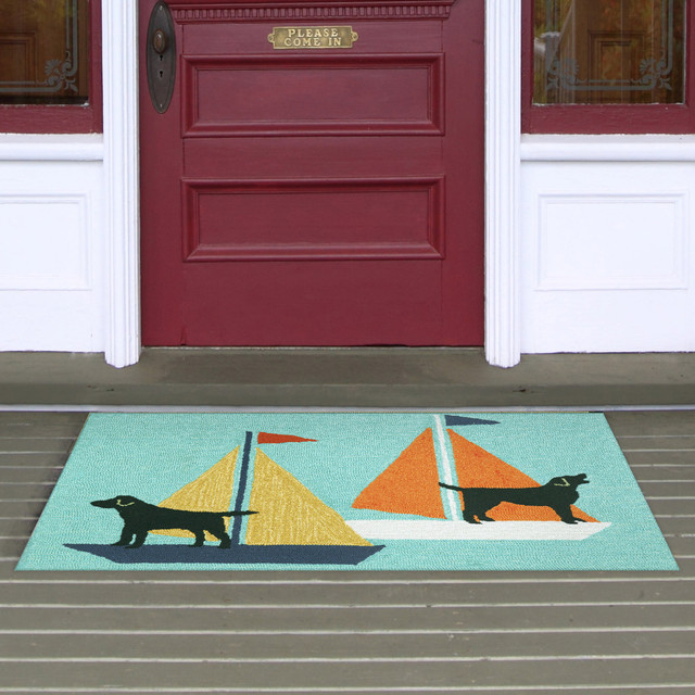 Nautical Dogs Blue Indoor/Outdoor Rug - 2 x 3