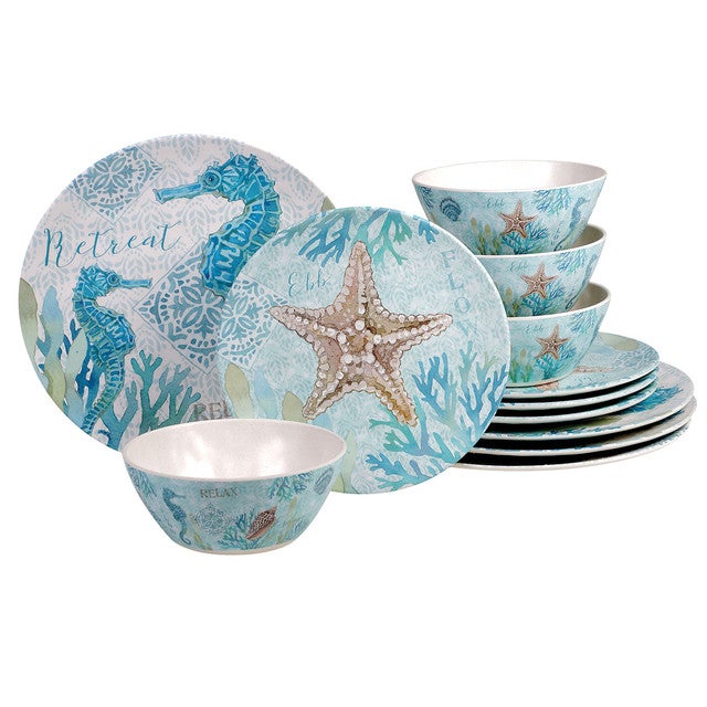 Ocean Retreat 12-Piece Dinnerware Set