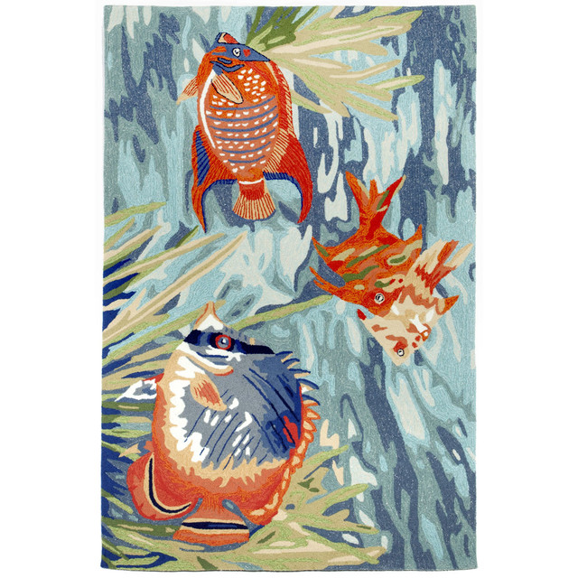 Orange Fish Trio Indoor/Outdoor Rug - 2 x 3