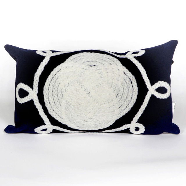 Ornamental Knot Navy Pillow - 12 x 20