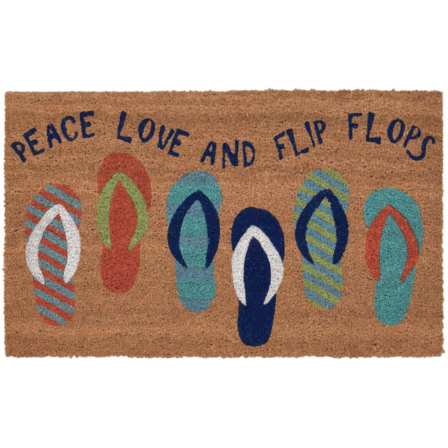 Peace & Flip Flops Natural Coir Mat - 1 x 2
