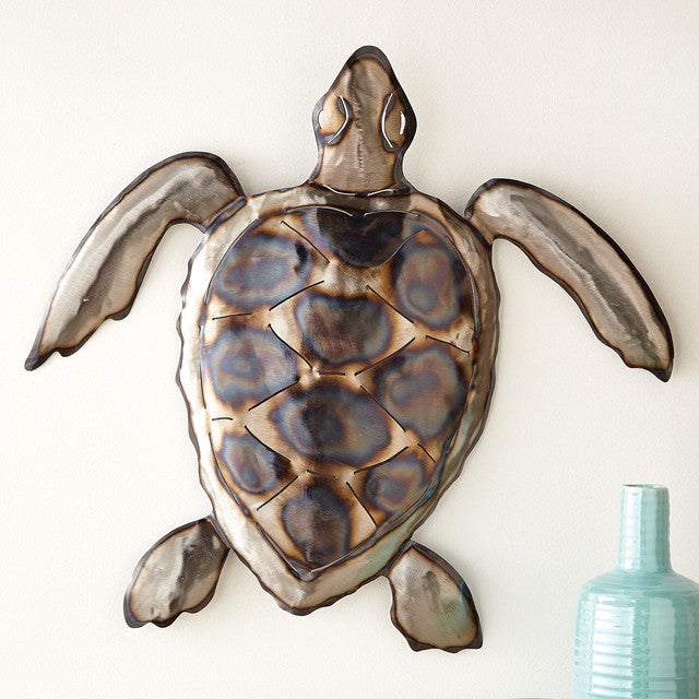 Polished Metal Sea Turtle - Large