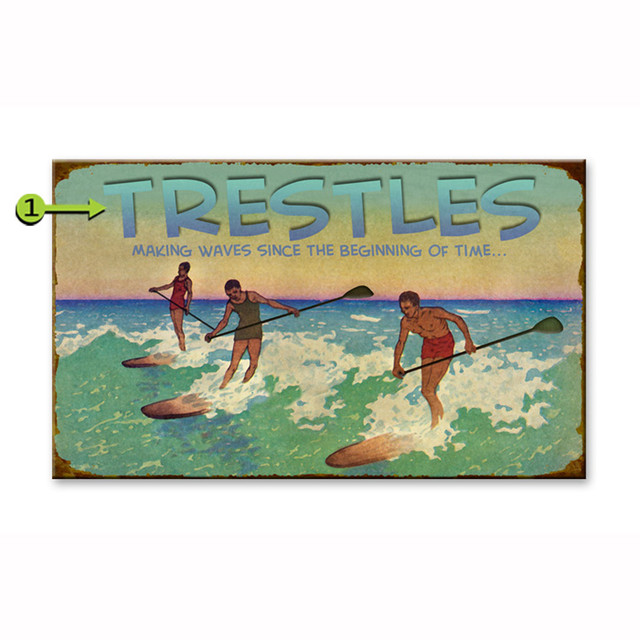 Riding the Waves Personalized Sign - 14 x 24