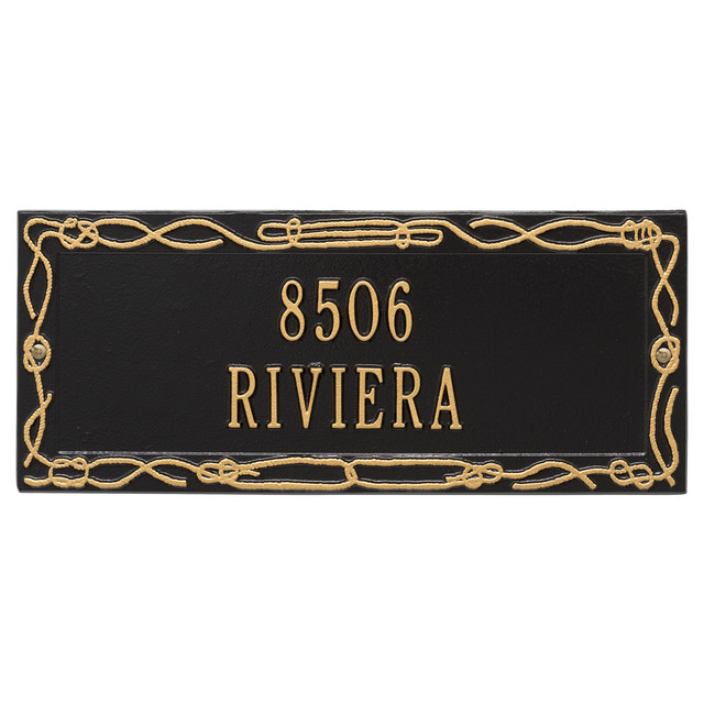 Sailor's Knot Address Plaque - Black & Gold