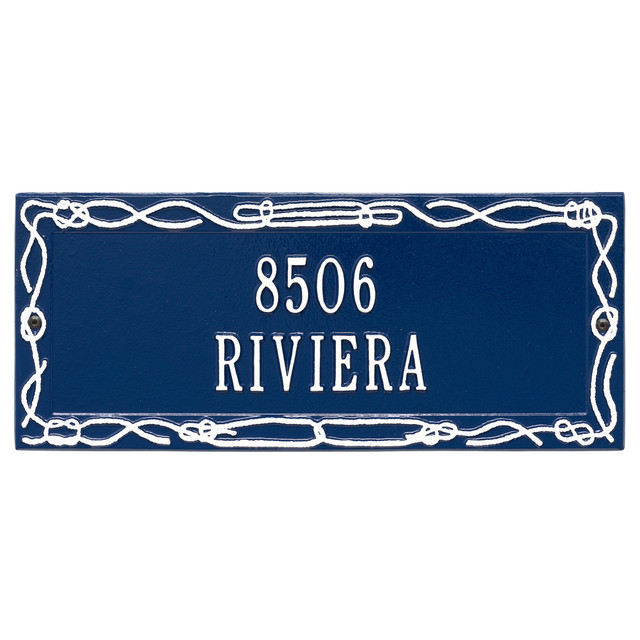 Sailor's Knot Address Plaque - Blue & White