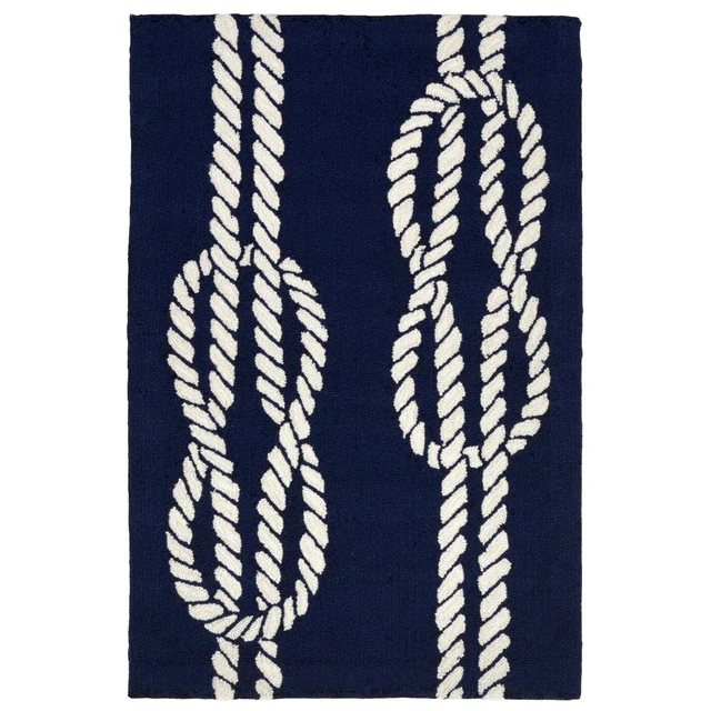 Sailor's Knotty Navy Indoor/Outdoor Rug - 2 x 3 - OUT OF STOCK UNTIL 09/01/2026