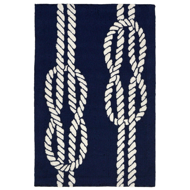 Sailor's Knotty Navy Indoor/Outdoor Rug - 20 x 30