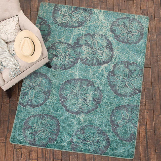 Sand Dollar Dreams Aqua Rug - 3 x 4